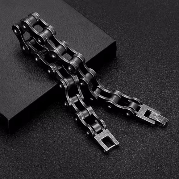 Men Stainless Steel Bicycle Chain Bracelet - Picture 4 of 6
